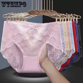 Сексуальное кружевное нижнее белье больших размеров, женские ультратонкие сетчатые прозрачные женские трусы L