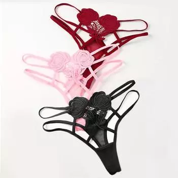 Сексуальное кружевное нижнее белье для женщин, трусики с бантом на спине, стринги с Т-образной спинкой и жемчугом, 196 one size