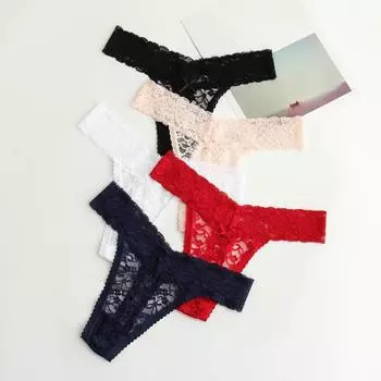 Сексуальное кружевное нижнее белье для женщин, футболки с низкой талией без следов, стринги большого размера с высокой эластичностью S