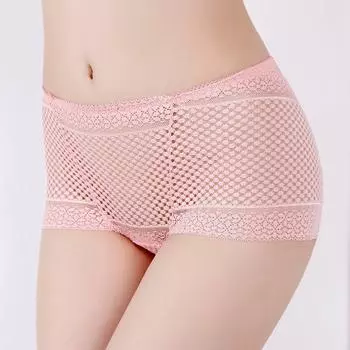 Сексуальное кружевное нижнее белье для женщин больших размеров с высокой талией, прозрачные соблазнительные треугольные трусики L