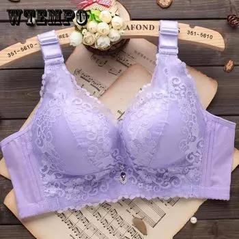 Сексуальное кружевное нижнее белье, женский регулируемый бюстгальтер без бюстгальтера на косточках, утолщенный бюстгальтер со сборками 90C