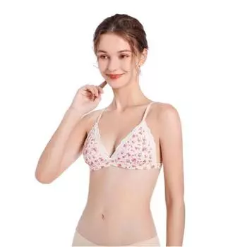 Сексуальное кружевное нижнее белье, женский маленький цветочный бюстгальтер, легкий дышащий бюстгальтер с пряжкой сзади, регулируемые бретели S белый