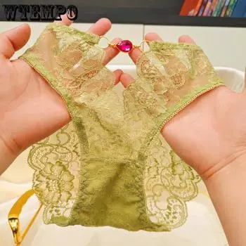 Сексуальное кружевное прозрачное нижнее белье женское декоративное личностное для девушек с низкой посадкой трусики-треугольники one size