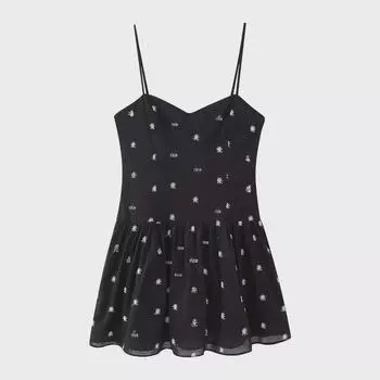 Сексуальное летнее платье А-силуэта в европейском и американском стиле с цветочным принтом – принт «Ромашки» Small