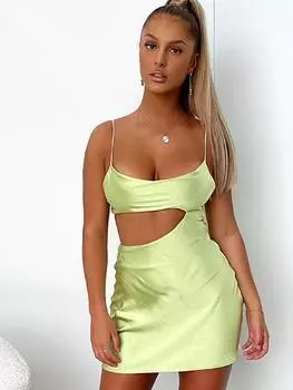 Сексуальное летнее платье на тонких бретельках с открытой спиной, женское атласное мини-платье трапециевидной формы с вырезами, новая мода, облегающее женское вечерние платье S светло-синий