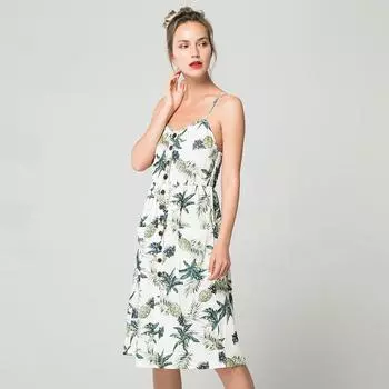 Сексуальное летнее пляжное платье с v-образным вырезом и открытой спиной, женское платье в полоску с ананасами, вечерние платья миди XL