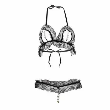 Сексуальное милое черное [HiSexy] нижнее белье большого размера, перфорированное, с жемчугом, экстремальное, с открытыми ногами, бэбидолл, нижнее белье, женское, сексуальное, нижнее белье, майка,