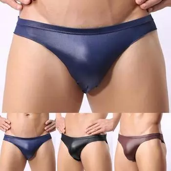Сексуальное мужское нижнее белье, стринги, нижнее белье, трусы из искусственной кожи, трусы M