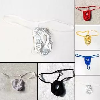 Сексуальное мужское нижнее белье Т-образный вырез спереди с карманом-складкой стринги трусы-стринги