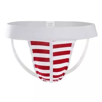 Сексуальное мужское нижнее белье в полоску, трусы с выпуклым мешком, шорты, трусы L