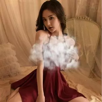 Сексуальное нижнее белье атласная сексуальная пижама плюс накладки на грудь собрать бабочку пижама женская домашняя одежда Ice Silk Sao костюм One Size