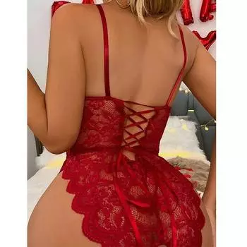 Сексуальное нижнее белье, бандажное нижнее белье, женский цельный беспроводной бюстгальтер и трусики, комплект нижнего белья, одежда для сна с вырезами, Тедди, боди S