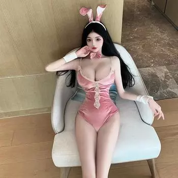 Сексуальное нижнее белье бархат маленькая грудь чистая похоть кролик униформа соблазнение страсть без-взять пижама 9 one size fits all