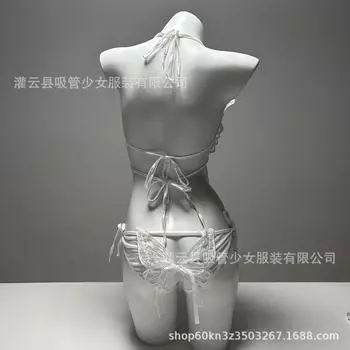 Сексуальное нижнее белье большая бабочка трехточечный ремешок сексуальная перспектива шея соблазн свободный average size 80-60kg