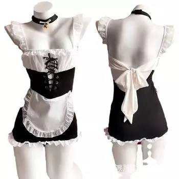 Сексуальное нижнее белье больших размеров сексуальная униформа страсть свободная лоли сетчатая юбка горничная ночная рубашка Average size (80-120)