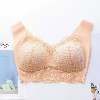 Сексуальное нижнее белье большого размера, женское, с тонким кружевом, без стального кольца, для нижнего белья, увеличенный спортивный бюстгальтер для полимеризации сна 34/75C