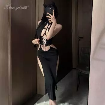 Сексуальное нижнее белье cheongsam чистая похоть обнаженная сексуальная униформа соблазнение специи кровать флирт одежда One Size