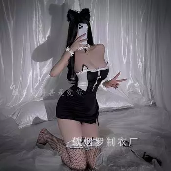 Сексуальное нижнее белье чистая похоть женщина-кошка сексуальная горничная открыть файл бесплатно утечка бедра юбка косплей соблазнение униформа average size