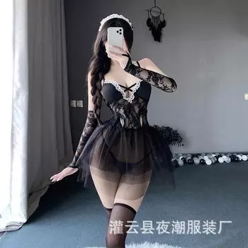 Сексуальное нижнее белье чистое кружево горничная соблазнение сетка перспектива страсть свободный комплект 2817 average size (80-60 kg)