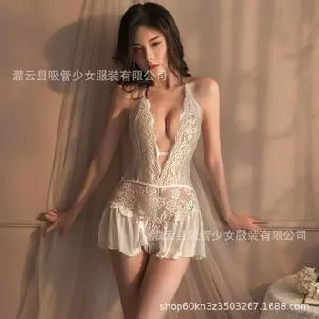 Сексуальное нижнее белье чистое желание цельное кружевное с глубоким V-вырезом перспективное сексуальное полое сетчатое сшивание one size fits all