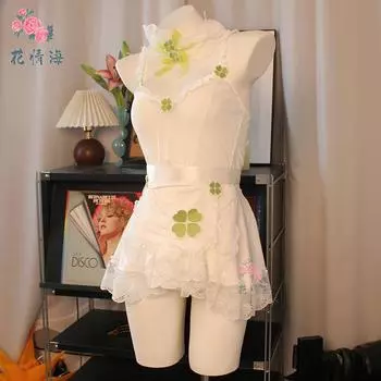 Сексуальное нижнее белье чистое желание перспектива кружево кружево платье принцессы горничная горничная домашнее искушение One Size