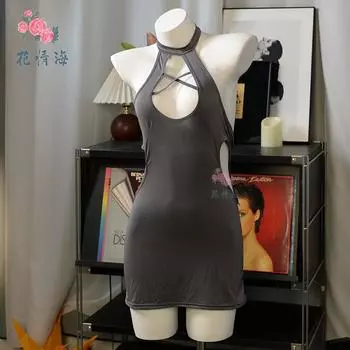 Сексуальное нижнее белье чистое желание ветер искушение цельный прозрачный полый костюм крест на шее горячий average size