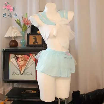 Сексуальное нижнее белье чистое желание ветер чистая школьница сетчатое на шнуровке платье с разрезом сексуальная одежда для страсти One size