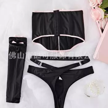 Сексуальное нижнее белье чистое желание униформа открытый промежность свободный секс костюм соблазн сексуальное нижнее белье бант костюм настройка S