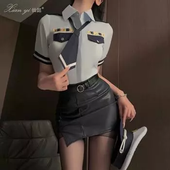 Сексуальное нижнее белье чистое желание обернуть ягодицы Униформа стюардессы большой размер соблазнение полицейский сексуальный костюм одежда для ночного клуба S