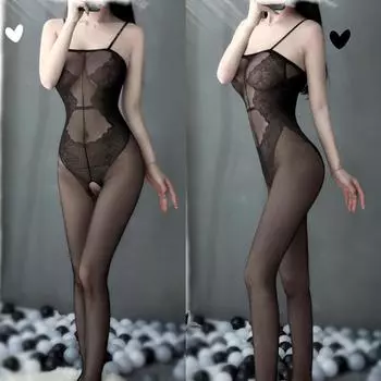 Сексуальное нижнее белье, чулки без рукавов, чулки с сеткой и открытой промежностью, чтобы не снимать искушение женщин, заинтересованных в телесной одежде One Size