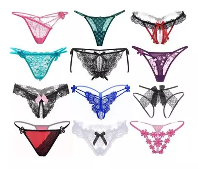 Сексуальное нижнее белье для экстремально откровенного кружевного белья смешанного [BAOQISHAN] для женщин, брюки с Т-образной спинкой, нижнее белье, перфорированное, прозрачное, трусики, женские, милые,