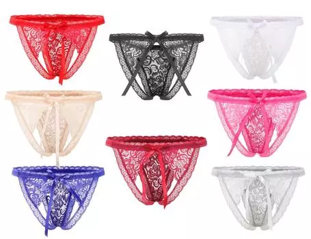 Сексуальное нижнее белье для экстремально откровенного кружевного белья [BAOQISHAN] для женщин, брюки с Т-образной спинкой, нижнее белье, перфорированное, прозрачное, трусики, женские, милые, (8