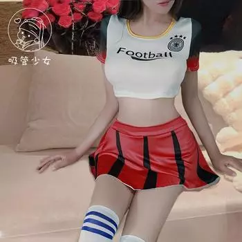 Сексуальное нижнее белье футбольный бэби-шоу топ юбка костюм чирлидинг ночной клуб бар average size