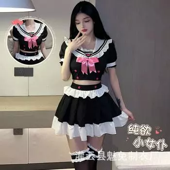 Сексуальное нижнее белье горничная униформа дразнящая одежда кружевной костюм милый без страсти соблазнительная пижама 2508-1 average size