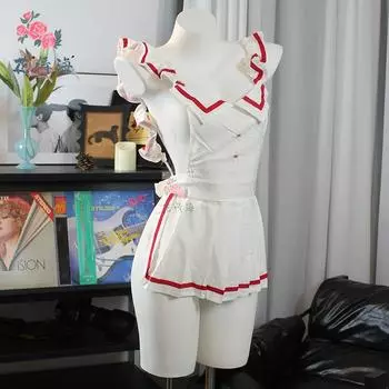 Сексуальное нижнее белье Горячая сексуальная форма горничной Подростковое соблазнение Чистая похоть Косплей average size