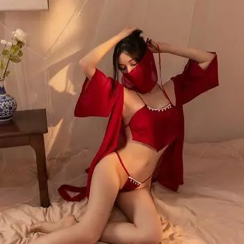 Сексуальное нижнее белье Guochao античное сексуальное чистое желание перспектива короткая юбка Ханфу дразнит карман на животе страстное искушение one size fits all