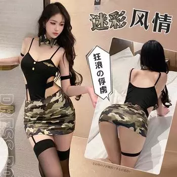 Сексуальное нижнее белье инструктор косплей костюм полицейская женщина боди и юбка с обхватом бедра порно клуб унтер-офицер девушка униформа One Size