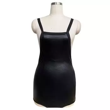 Сексуальное нижнее белье из искусственной кожи женский купальник ночной клуб подтяжки треугольник цельный купальник глубокий вырез обтягивающий купальник с открытой спиной one size fits all