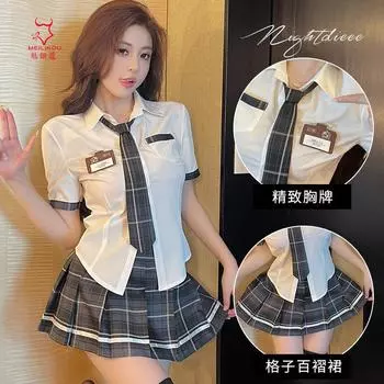 Сексуальное нижнее белье JK сексуальный студенческий наряд cos униформа соблазнительная летняя юбка с плиссированной юбкой клетчатый костюм 1956 M