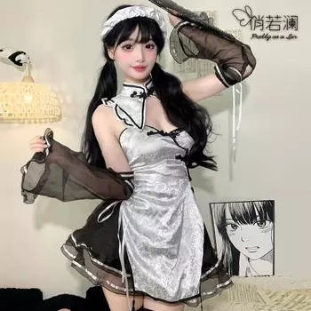 Сексуальное нижнее белье китайская леди ципао сексуальное хэллоуин милое искушение чистое желание униформа косплей One size [can wear 80-62.5 kg]