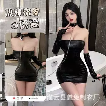 Сексуальное нижнее белье королева королевская сестра сексуальный топ-труба обтягивающий лакированная кожа униформа соблазнительный комплект 8606 One size