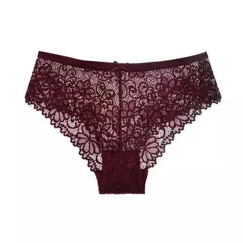 Сексуальное нижнее белье кружевные трусики женские трусики с низкой талией дышащее нижнее белье бесшовные ажурные женские трусы M