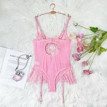 Сексуальное нижнее белье кружево подтяжки модный жилет подтяжки цельное нижнее белье (без учета чулок) S