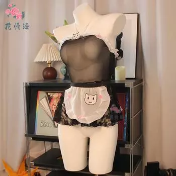 Сексуальное нижнее белье маленькая грудь сексуальная горничная страсть горничная соблазнение one size