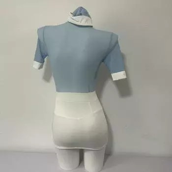 Сексуальное нижнее белье милая стюардесса глубокое V кружево облегающая юбка на бедра соблазнение One size