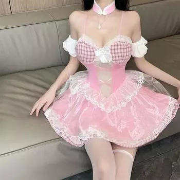Сексуальное нижнее белье милое чистое вожделение пижамы соблазнение кровать бесплатная униформа костюм горничной average size
