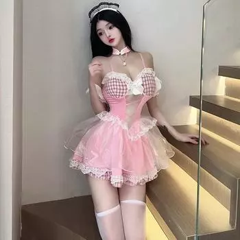 Сексуальное нижнее белье милое чистое вожделение пижамы соблазнение кровать бесплатная униформа горничная комплект 7 average size