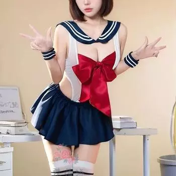 Сексуальное нижнее белье милый колледжский стиль горячий жареный уличный jk униформа сексуальное искушение голыми ягодицами не снимать One Size