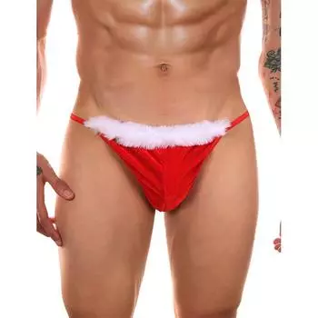 Сексуальное нижнее белье мужские рождественские сексуальные трусики пушистые стринги футболки One SizeINTL.XS-M)