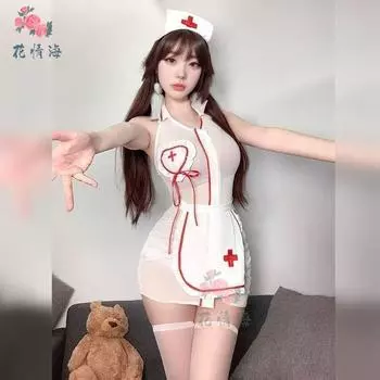 Сексуальное нижнее белье ночной уход любовь перспектива соблазнение игра медсестра униформа сексуальный чистый наряд желания One Size